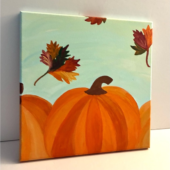 SALE Autumn Pumpkin Canvas Art - Picture 1 of 6